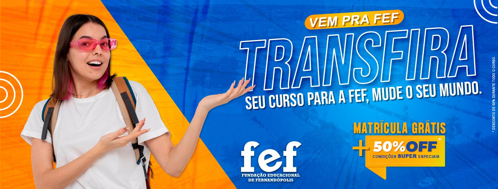 Banner Faculdades Integradas de Fernandópolis - Transferência 2023.2