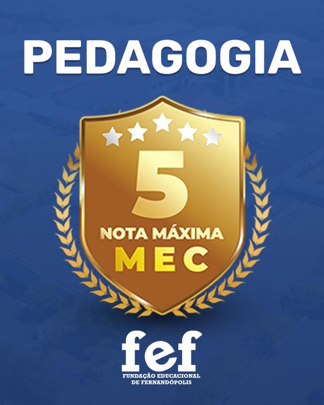 Imagem da Notícia: Curso de Pedagogia da FEF recebe nota máxima em reconhecimento pelo MEC
