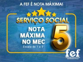 Imagem da notícia: Excelência Comprovada: curso de Serviço Social da FEF é nota máxima no MEC