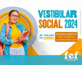 Imagem da notícia: FEF anuncia Vestibular Social 2024 com 30 bolsas de estudos integrais